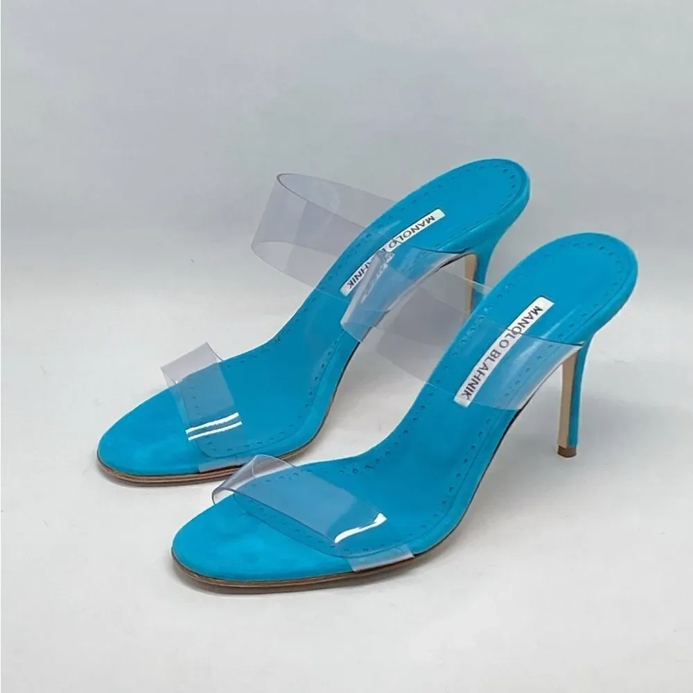 Manolo Blahnik Scolto 90MM PVC Mules size 38